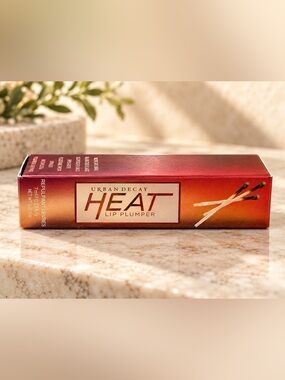 RARE Discontinued Urban Decay HEAT Lip Plumper NIB • Cinnamon Burgundy Shimmer